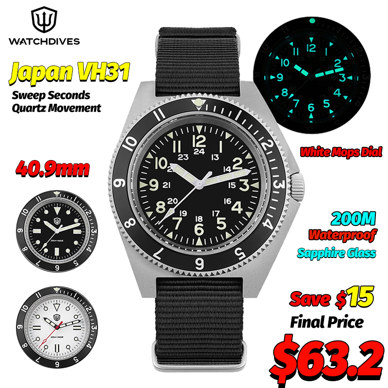 Jewelry For Watches - Zegarek kwarcowy Watchdives WD1972, szafirowe szkło,